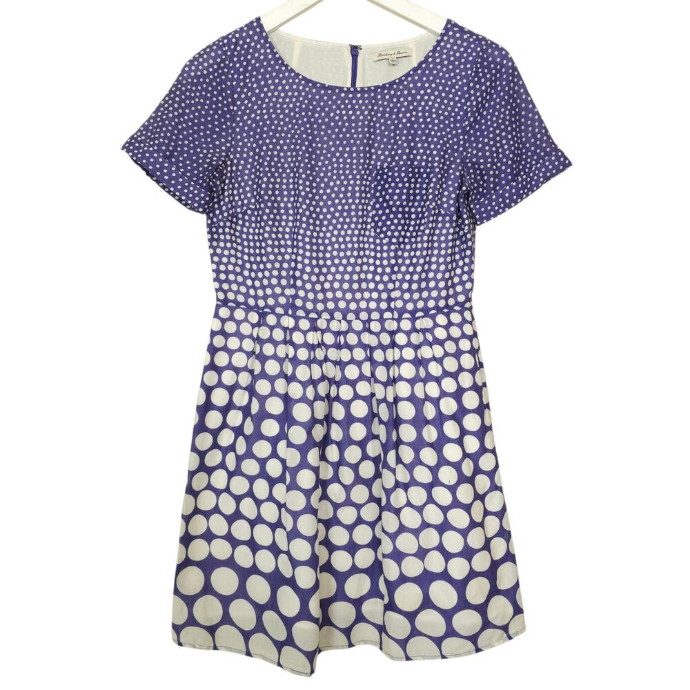 Broadway & Brome Purple 100% Cotton Ombre Polka Dot Dress 0